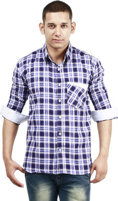 

Trendster Men's Checkered Casual Purple Shirt