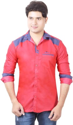 

Aedi Men's Solid Casual Red Shirt