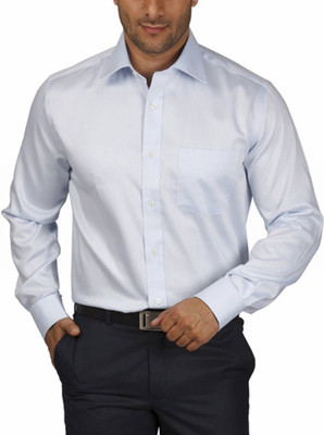 

Park Avenue Men's Striped Formal Light Blue Shirt