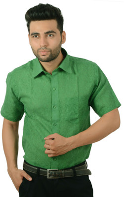 

Studio Nexx Men's Woven, Checkered Formal Dark Green, Green Shirt