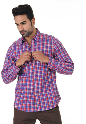 

London Fog Men's Checkered Casual Red, Blue Shirt