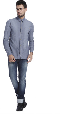 

Jack & Jones Men's Solid Casual Blue Shirt, Mood indigo