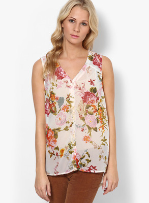 

Only Women's Floral Print Casual Multicolor Shirt, Cloud dancer