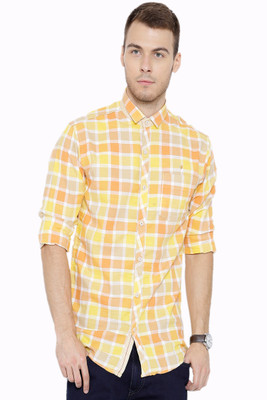 

Fifty Two Men's Checkered Casual Orange Shirt, Multicolor