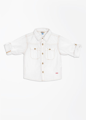 

People Boys Solid Casual White Shirt