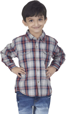 

SuperYoung Boys Checkered Casual Grey Shirt