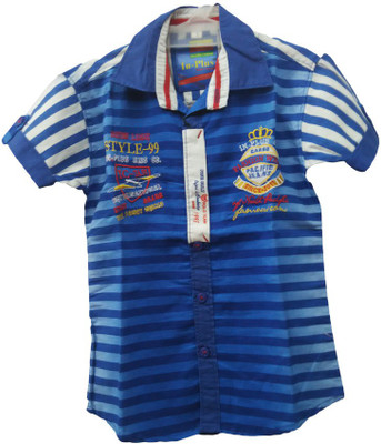 

Angel Kids Boys Striped Party Blue, White Shirt, Multicolor