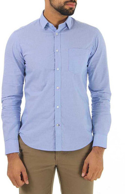 

Indian Terrain Men's Solid Casual Blue Shirt