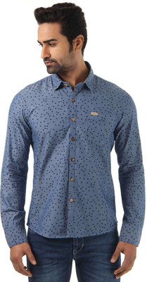 

Flying Machine Men's Printed Casual Blue, Black Shirt