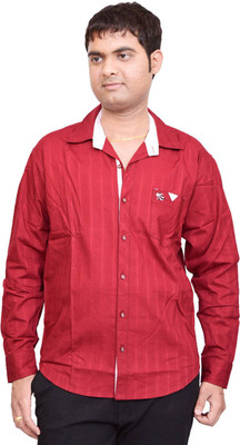 BRITISH TERMINAL Men Solid Casual Red Shirt