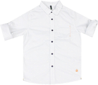 

United Colors of Benetton Boys Printed Casual White Shirt, 901
