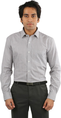 

Desar Rana Men's Checkered Formal Brown, White Shirt, Greyish brown and white