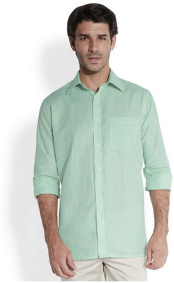 

Park Avenue Men's Solid Casual Light Green Shirt