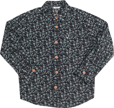 

Allen Solly Junior Boys Printed Casual Black Shirt, Multi