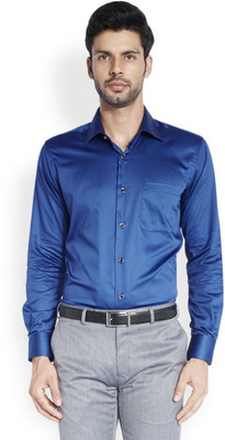 

Raymond Men's Solid Casual Dark Blue Shirt