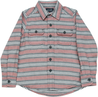 

The Children's Place Boys Striped Casual Grey Shirt, 465