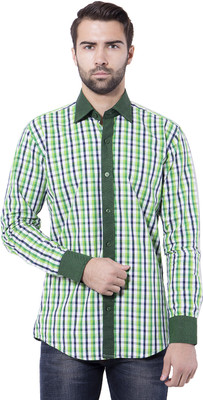 

Tag & Trend Men's Checkered Casual Green Shirt, Spring green