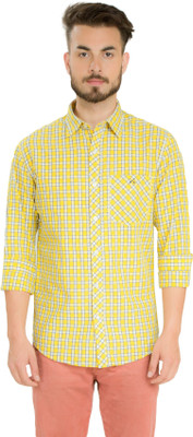 

Club X Men' Checkered Casual Yellow, White Shirt, White;yellow