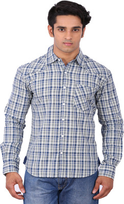 

Rat Trap Men's Checkered Casual Shirt, Blue