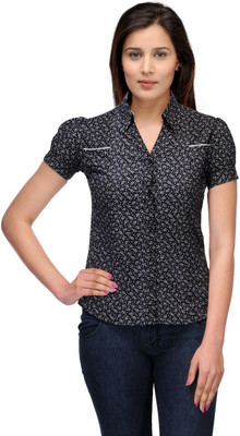 

Fashion Cult Women Printed Casual Shirt, Black;white