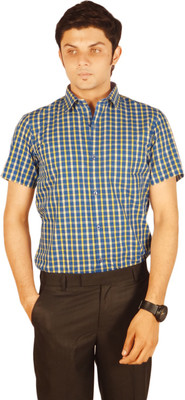 

Kriss Men's Checkered Casual Blue, Yellow Shirt