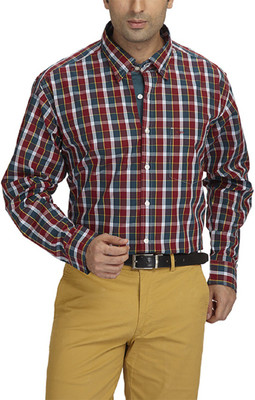 

ColorPlus Men's Checkered Casual Red Shirt