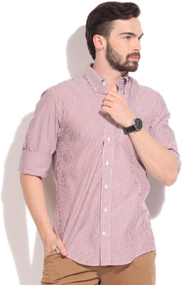 

Gant Men's Striped Casual Red Shirt, Maroon red