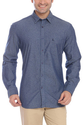

Parx Men's Printed Formal Blue Shirt