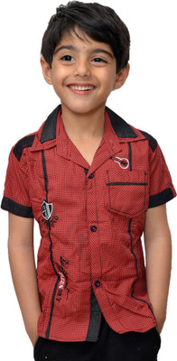 

Crux & Hunter Boy's Graphic Print Casual Red Shirt
