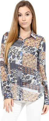 

The Gud Look Women's Printed Casual White Shirt
