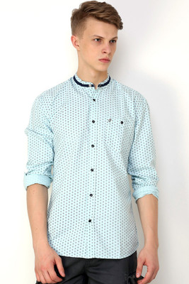 

Christian Fabre Men's Printed Casual Blue Shirt