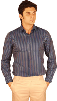 

Kriss Men's Striped Casual Blue Shirt
