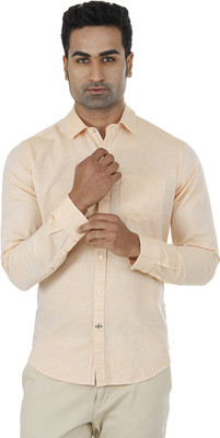 

London Fog Men' Solid Casual Orange Shirt