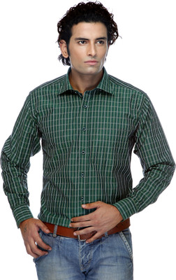 

Zeal Men's Checkered Formal Shirt, Green