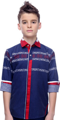 

MashUp Boys Printed Casual Blue Shirt