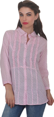 

Ten on Ten Women's Solid Casual Pink Shirt, Multicolor