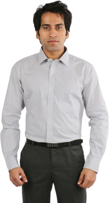 

Desar Rana Men's Checkered Formal Grey, Blue Shirt, Blue;grey