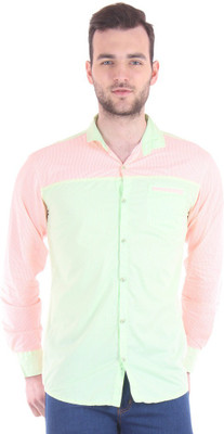 

Fifty Two Men's Striped Casual Orange Shirt