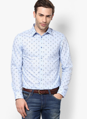 

Jack & Jones Men's Printed Casual Light Blue Shirt, Allure