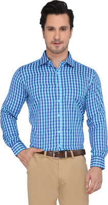 

Devaa Men's Checkered Casual Shirt, Blue