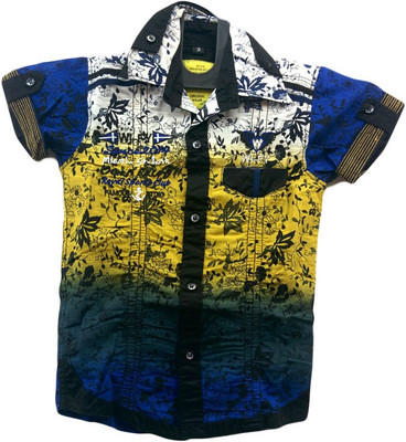 

Angel Kids Boys Printed Party White, Blue Shirt, Multicolor