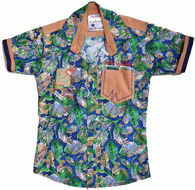 

British Terminal Boys Self Design Casual Green Shirt
