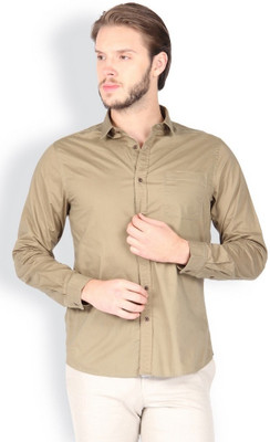 

Blackberrys Men's Solid Casual Dark Green Shirt, Olive