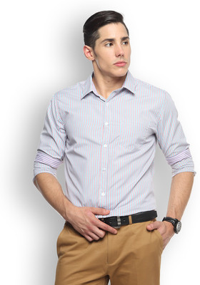 Brooklyn Blues Men's Striped Casual Multicolor Shirt
