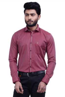 

Hoffmen Men's Self Design Casual Maroon Shirt