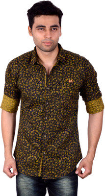 

Studio Nexx Men's Printed Casual Yellow Shirt