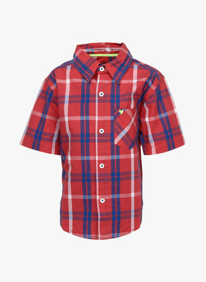 

612 League Boys Checkered Casual Multicolor Shirt, Coral red
