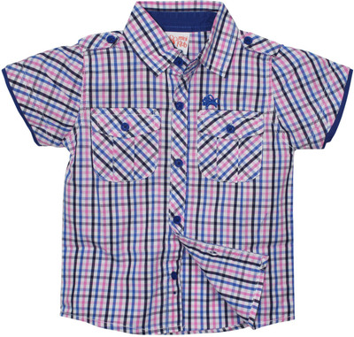 

FS Mini Klub Boys Checkered Casual Pink Shirt, Pink plaid