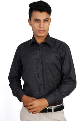 

Helg Men's Solid Formal Black Shirt, Pureblack
