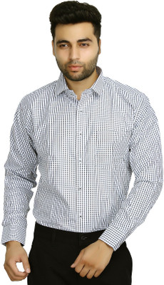 

Studio Nexx Men's Checkered Formal Black Shirt, Black checks